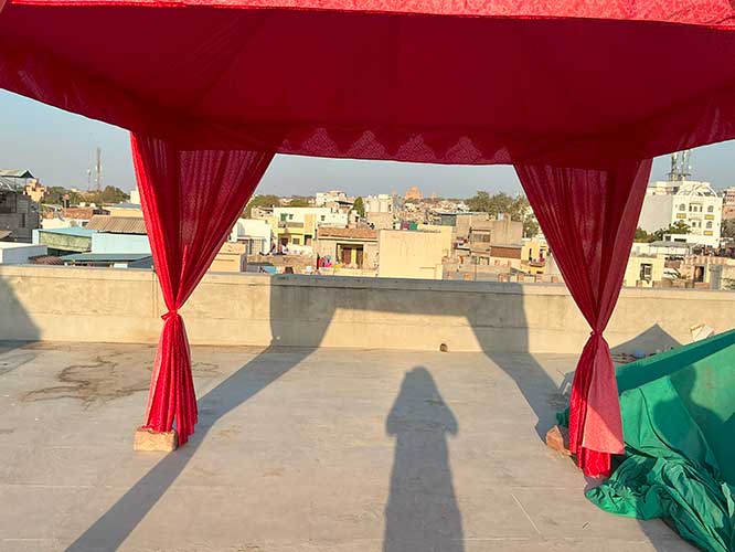 Red Printed Pergola